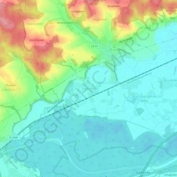 Mappa topografica Edlkofen, altitudine, rilievo