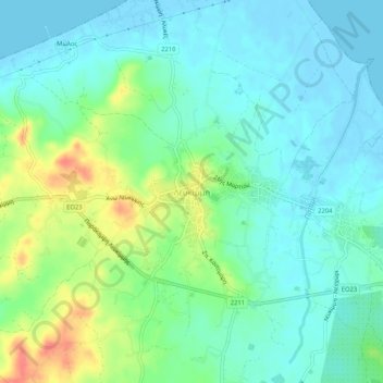 Mappa topografica Lefkimmi, altitudine, rilievo