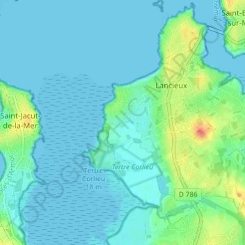 Mappa topografica La Buglais, altitudine, rilievo