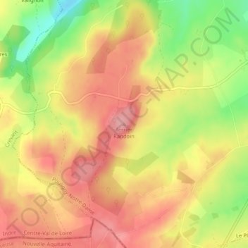 Mappa topografica Terrier Randoin, altitudine, rilievo