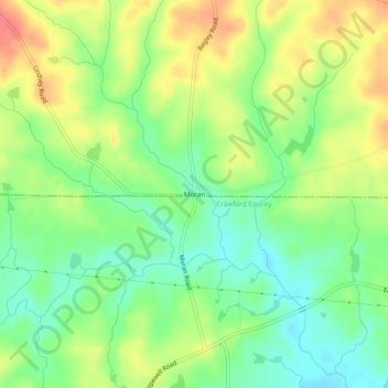 Mappa topografica Moran, altitudine, rilievo