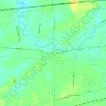 Mappa topografica East Pembroke, altitudine, rilievo