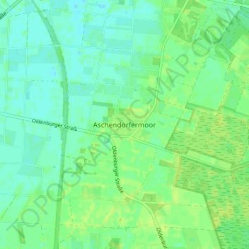 Mappa topografica Aschendorfermoor, altitudine, rilievo