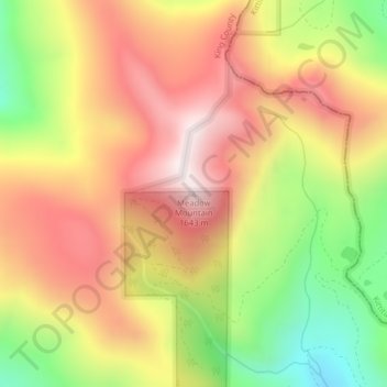 Mappa topografica Meadow Mountain, altitudine, rilievo