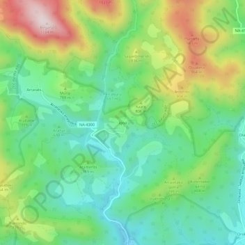 Mappa topografica Igoa, altitudine, rilievo
