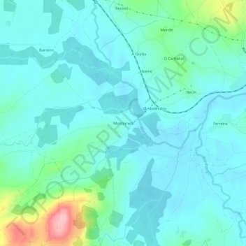 Mappa topografica Montemeá, altitudine, rilievo