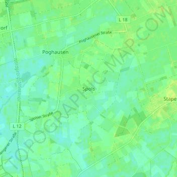 Mappa topografica Spols, altitudine, rilievo