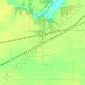 Mappa topografica Montrose, altitudine, rilievo