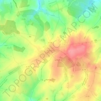 Mappa topografica Beausse, altitudine, rilievo