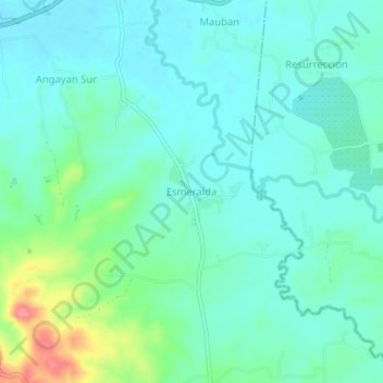 Mappa topografica Esmeralda, altitudine, rilievo