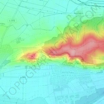 Mappa topografica Spitzberg, altitudine, rilievo
