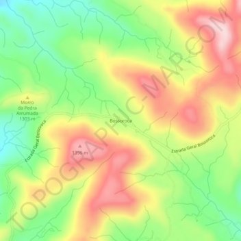 Mappa topografica Bossoroca, altitudine, rilievo