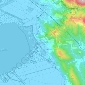 Mappa topografica Massaciuccoli, altitudine, rilievo
