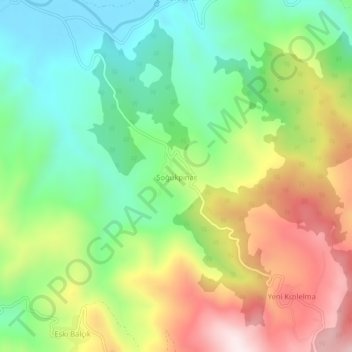Mappa topografica Soğukpınar, altitudine, rilievo