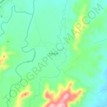Mappa topografica Binyayan, altitudine, rilievo