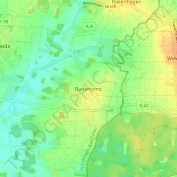 Mappa topografica Raderhorst, altitudine, rilievo