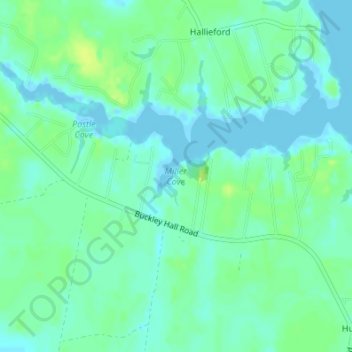 Mappa topografica Miller Cove, altitudine, rilievo