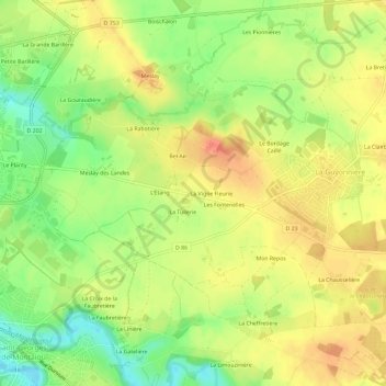 Mappa topografica La Roche Moreau, altitudine, rilievo
