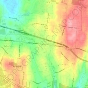 Mappa topografica Tallman, altitudine, rilievo