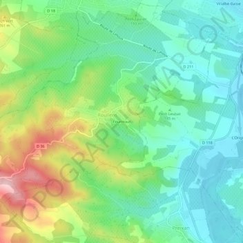 Mappa topografica Fourmaut, altitudine, rilievo