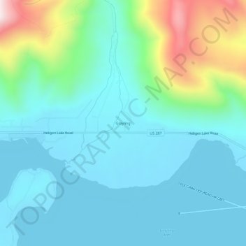 Mappa topografica Grayling, altitudine, rilievo