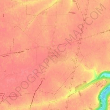 Mappa topografica Mérobert, altitudine, rilievo