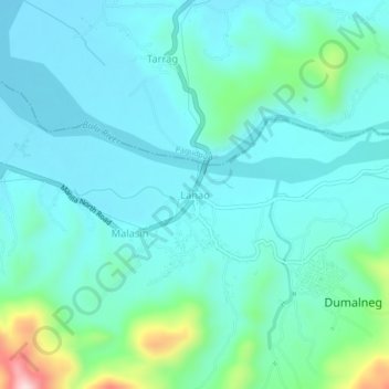 Mappa topografica Lanao, altitudine, rilievo