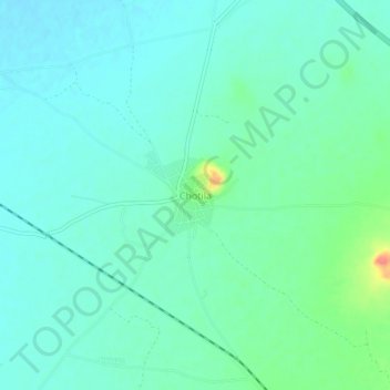 Mappa topografica Chotila, altitudine, rilievo