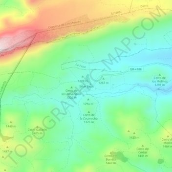 Mappa topografica Sillar Baja, altitudine, rilievo