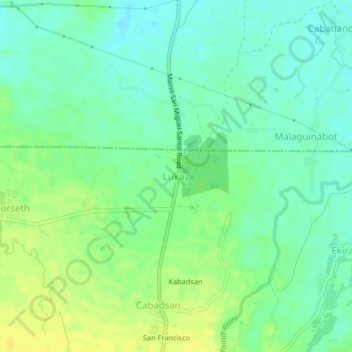 Mappa topografica Lukay, altitudine, rilievo