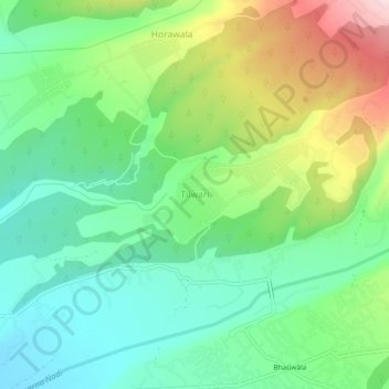 Mappa topografica Tilwari, altitudine, rilievo