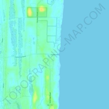 Mappa topografica Oysterville, altitudine, rilievo