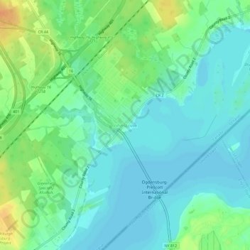 Mappa topografica Johnstown, altitudine, rilievo