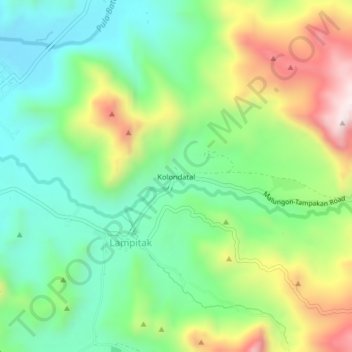 Mappa topografica Kolondatal, altitudine, rilievo