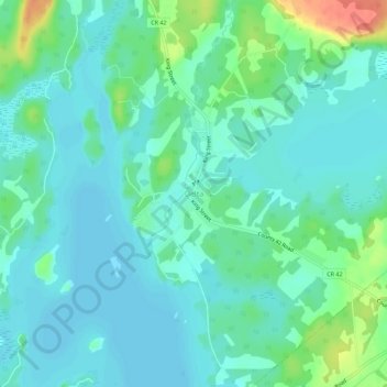 Mappa topografica Delta, altitudine, rilievo