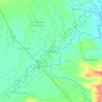 Mappa topografica Catalotoan, altitudine, rilievo
