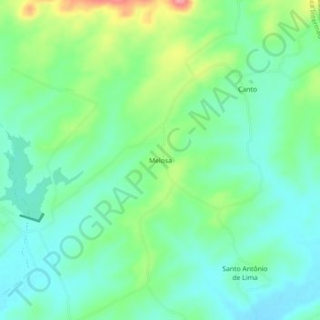 Mappa topografica Melosa, altitudine, rilievo
