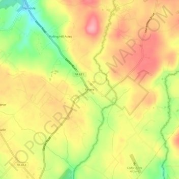 Mappa topografica Revere, altitudine, rilievo