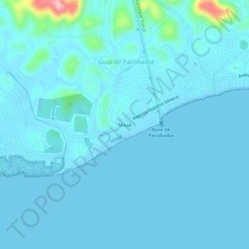 Mappa topografica Mauá, altitudine, rilievo