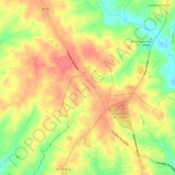 Mappa topografica Beverly Park, altitudine, rilievo