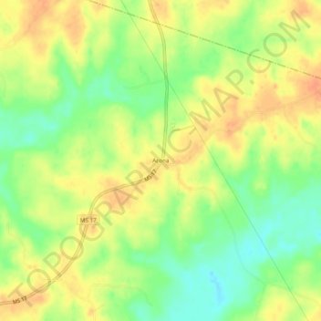 Mappa topografica Acona, altitudine, rilievo