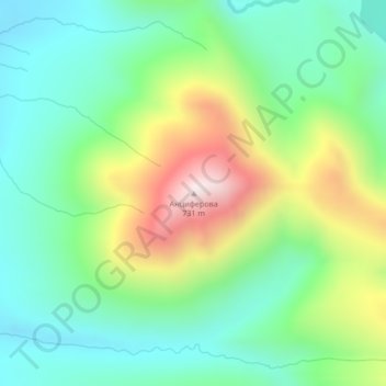 Mappa topografica Antsiferova, altitudine, rilievo