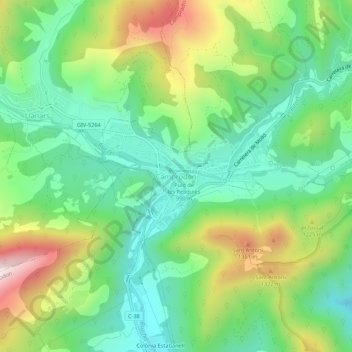 Mappa topografica Camprodon, altitudine, rilievo