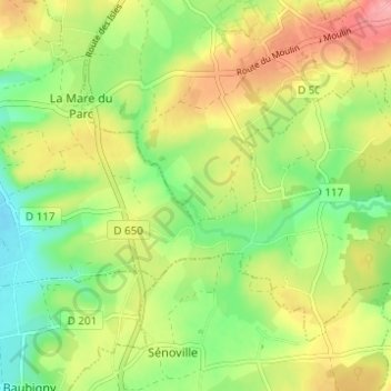 Mappa topografica Durécu, altitudine, rilievo