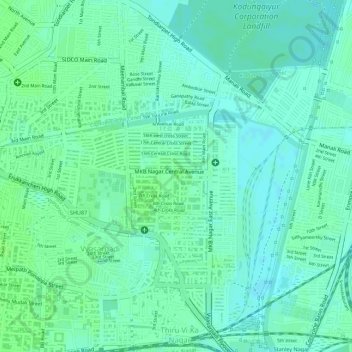 Mappa topografica MKB Nagar, altitudine, rilievo