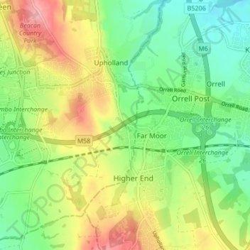 Mappa topografica Tontine, altitudine, rilievo