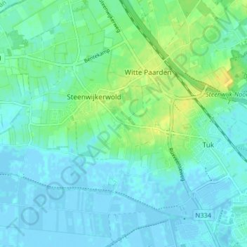 Mappa topografica Thij, altitudine, rilievo