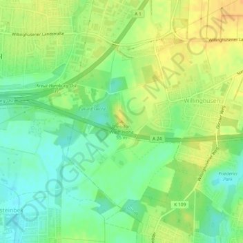 Mappa topografica Theodor-Wulff-Höhe, altitudine, rilievo