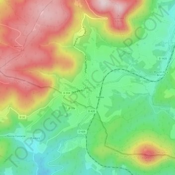 Mappa topografica Saâles, altitudine, rilievo