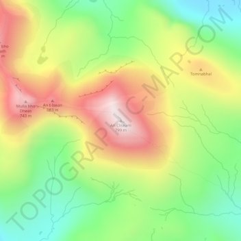 Mappa topografica Clisham, altitudine, rilievo